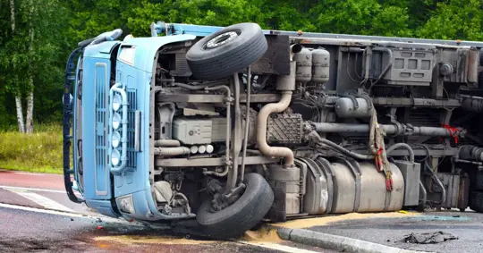 truck accident on the road