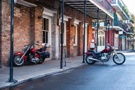 motorcycle in Louisiana in cooler months